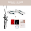 2 Anillos Siempre Juntas + Collar Abrazo Amoroso + Tarjetas de regalo