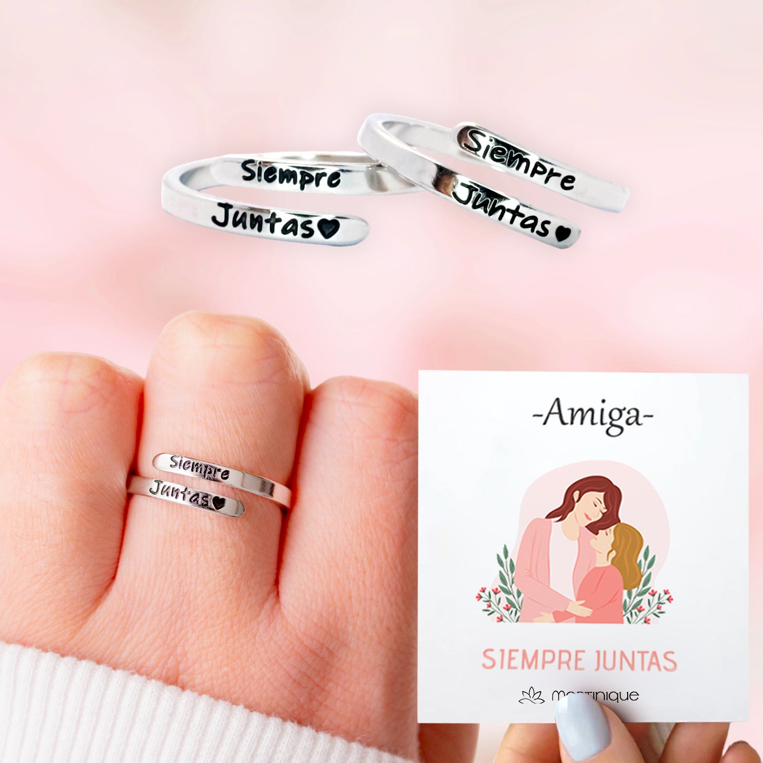 Anillo “Siempre juntas” (2x1) + Tarjetita