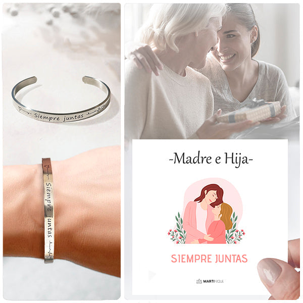 Pulseras “Siempre juntas” (2X1) Madre e hija + Tarjeta de regalo
